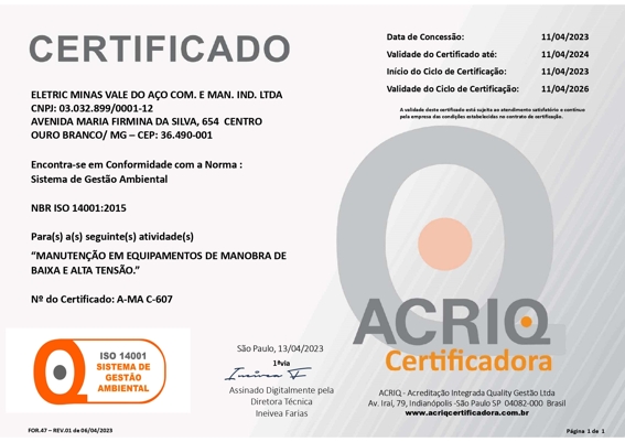 Certificado 14001